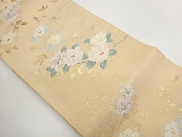 JAPANESE KIMONO / NAGOYA OBI / WOVEN CAMELLIA 